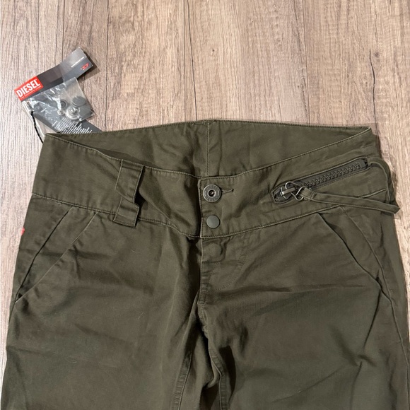 Diesel Olive Green Straight Leg Pants - Picture 4 of 5